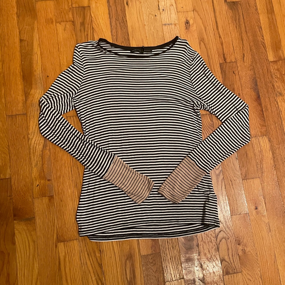 White House Black Market Striped Long Sleeve Tee